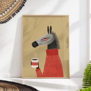 Zebra Coffee Poster