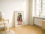 Abstract Cowboys on Horses Art Print
