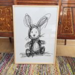 Abstract Scribble Bunny Line Drawing Print