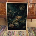 Axolotl Dark Botanical Painting Print