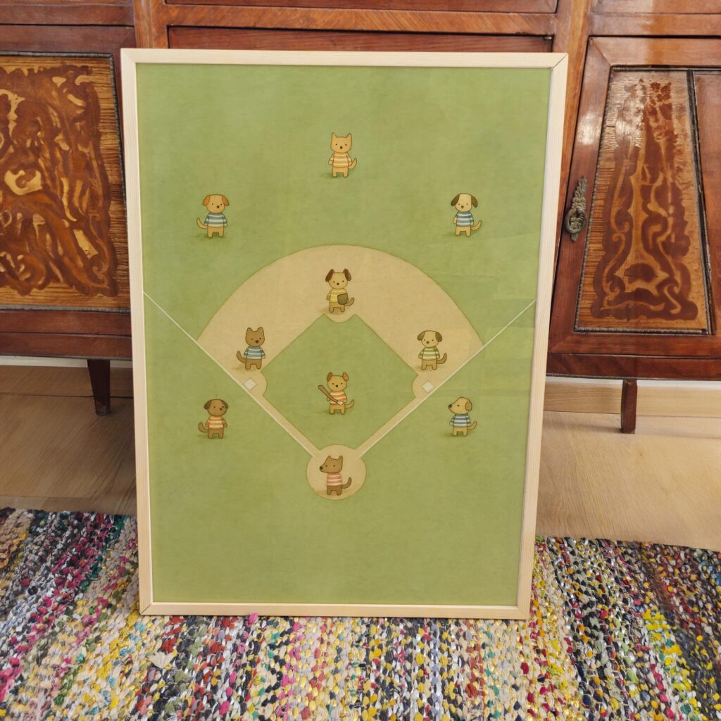 Baseball Dogs Nursery Print
