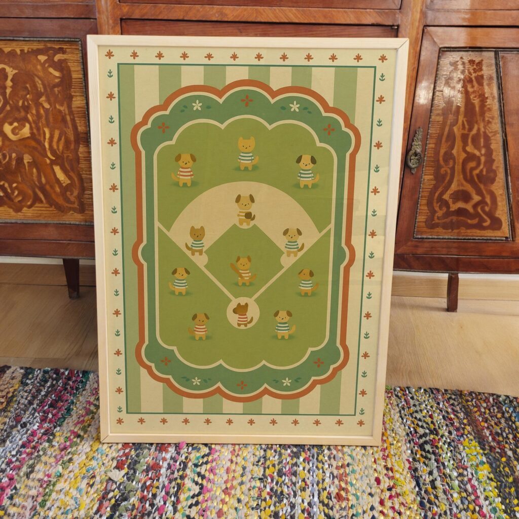 Baseball Dogs Print