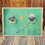 Baseball Pugs Art Print