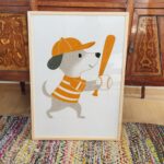 Baseball Puppy Nursery Print