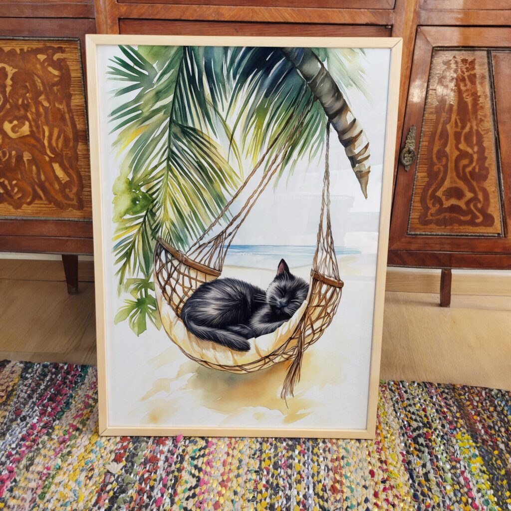 Beach Cat Art Print