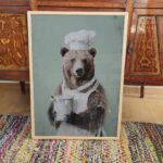 Bear Chef with Milk Kitchen Wall Art
