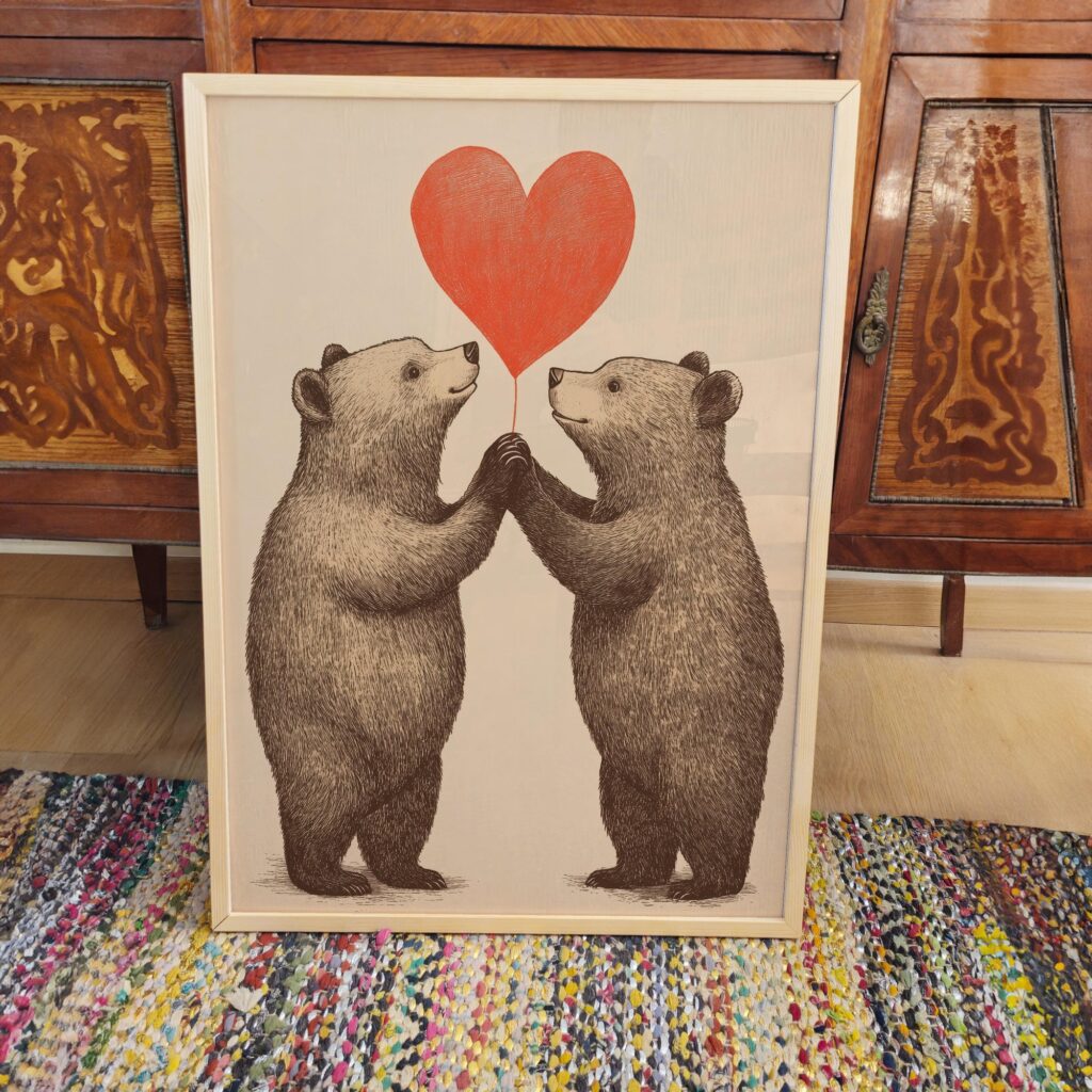 Bear Love Balloon Print