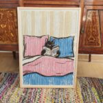 Bed Cat Reading Print