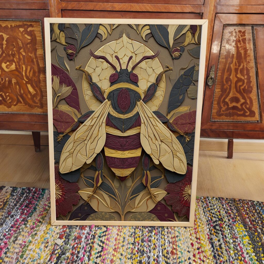 Bee Mid Century Poster