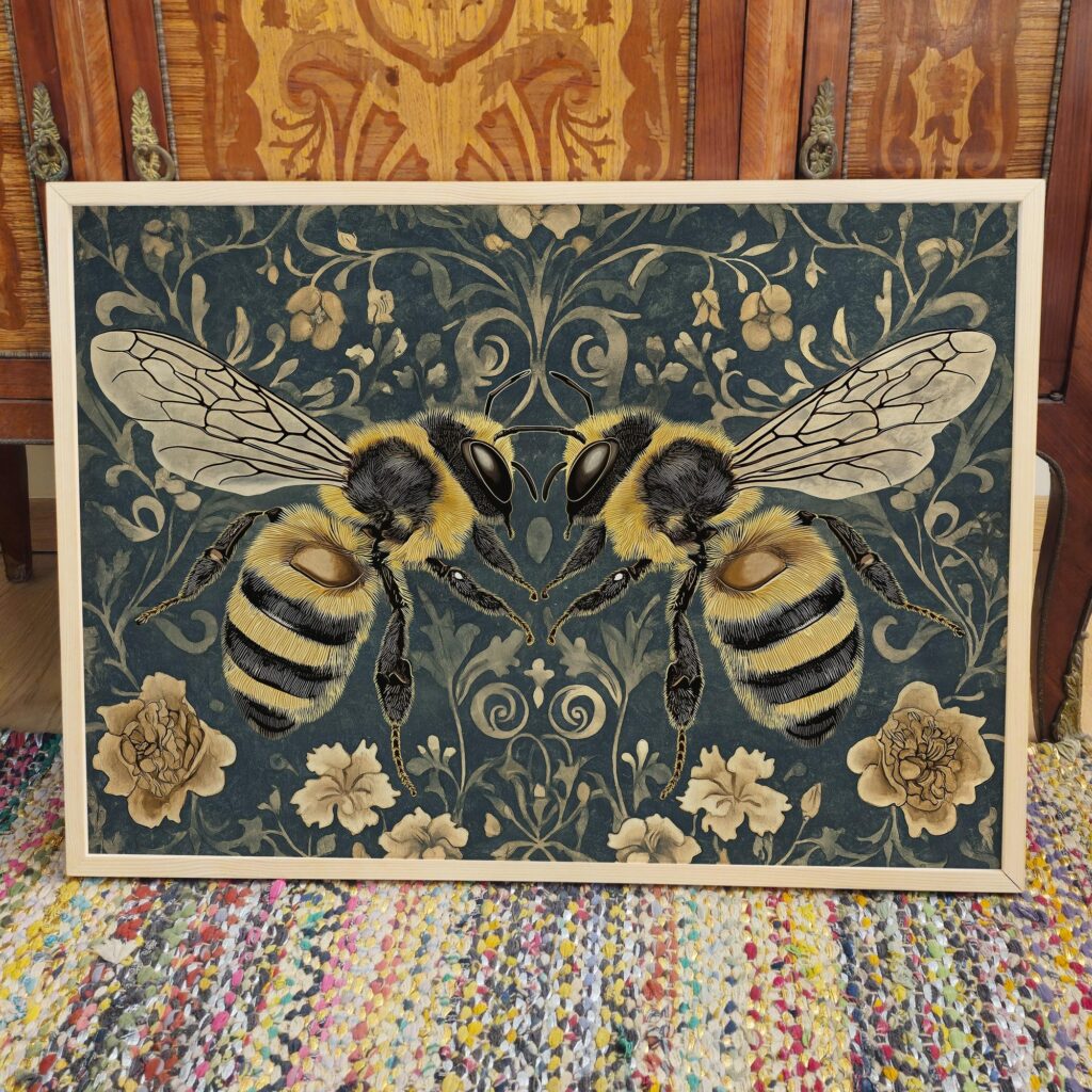 Bees Botanical Print