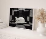 Black and White Cat Art Print