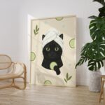 Black Cat Spa Day Print
