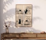 Black Cats in the Kitchen Print