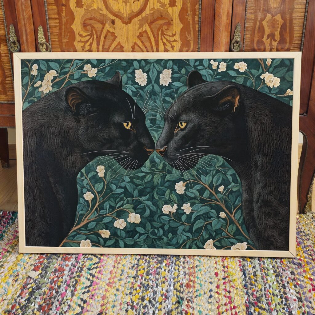 Black Panther Botanical Art Print