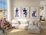 Blue Cowgirl Poster Set of 3