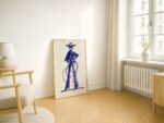 Blue Cowgirl Sketch Print