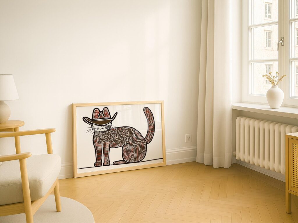 Boho Western Cat Print