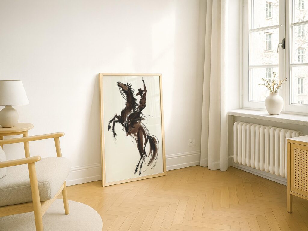 Bucking Bronco Western Horse Poster