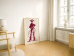 Burgundy Cowgirl Art Print
