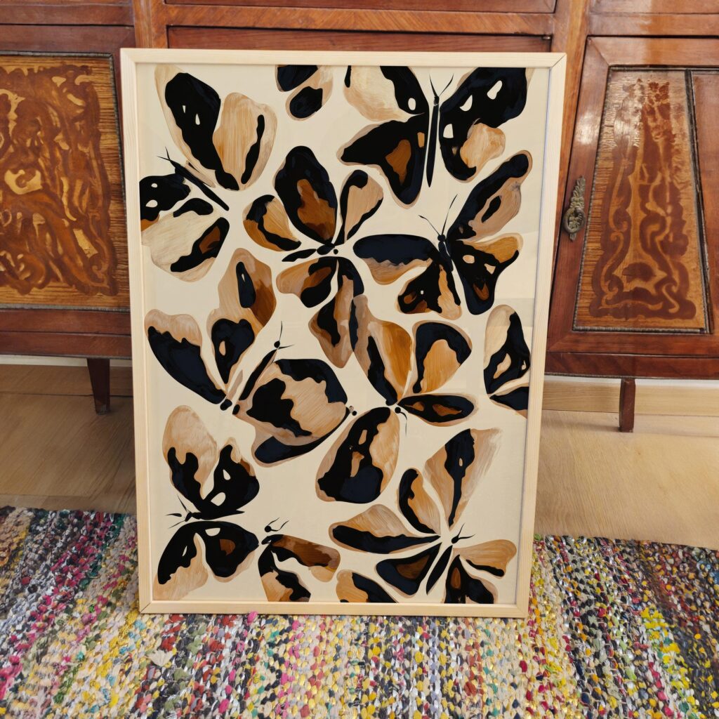 Butterfly Abstract Black Wall Art