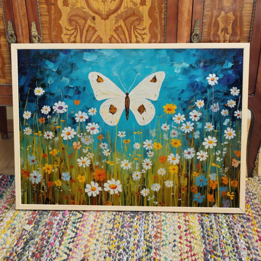 Butterfly and Flowers Print