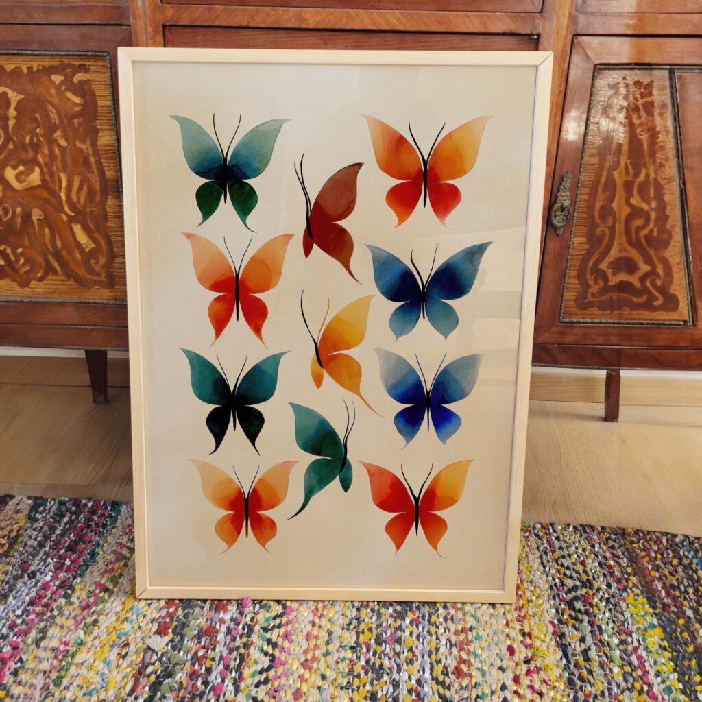 Butterfly Colorful Watercolor Wall Art