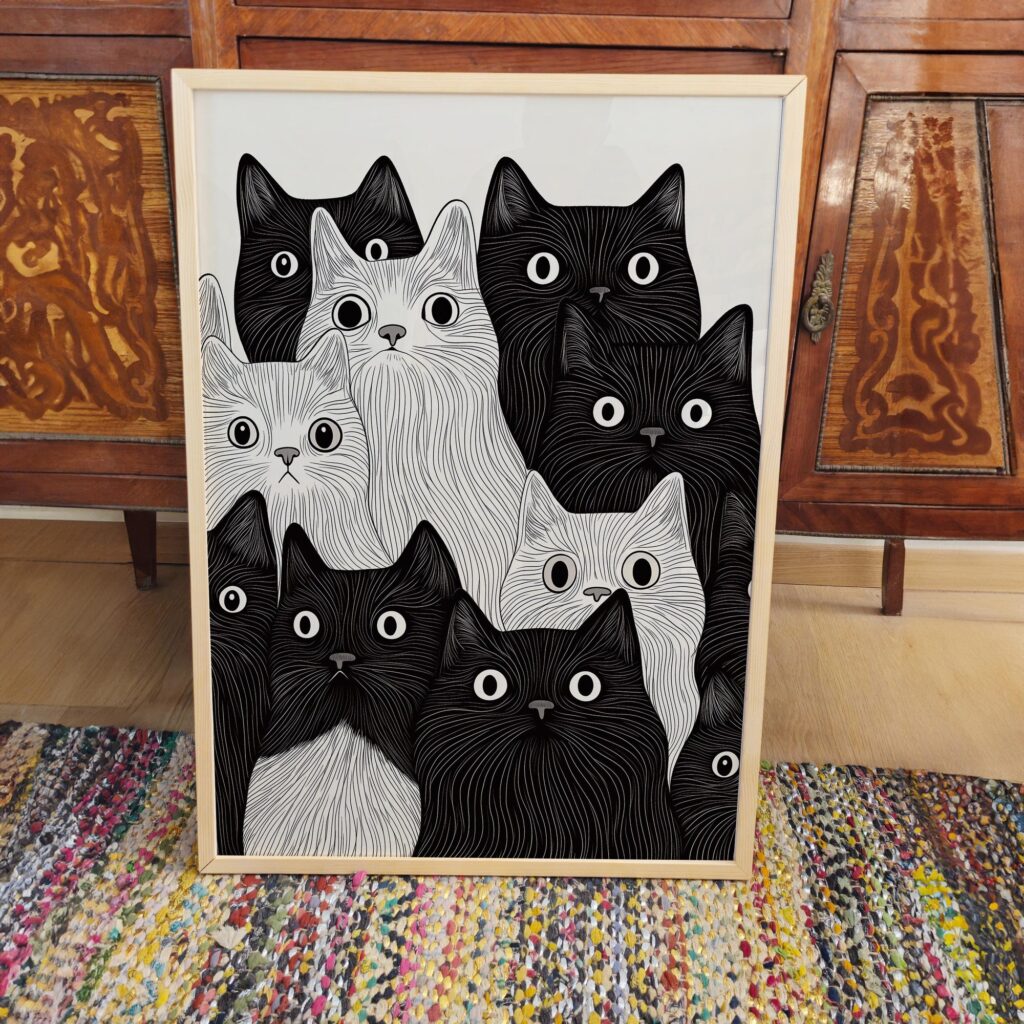 Cat Party Art Print
