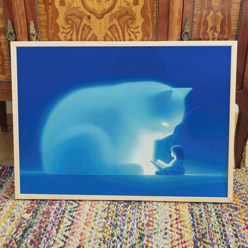 Cat Reading Wall Art