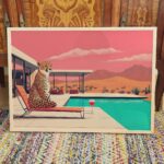 Cheetah Poolside Art Print