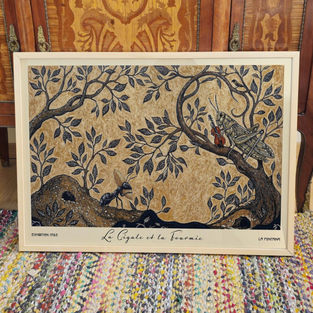 Cicada And Ant La Fontaine Fable Poster