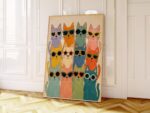 Colorful Cats in Sunglasses Print