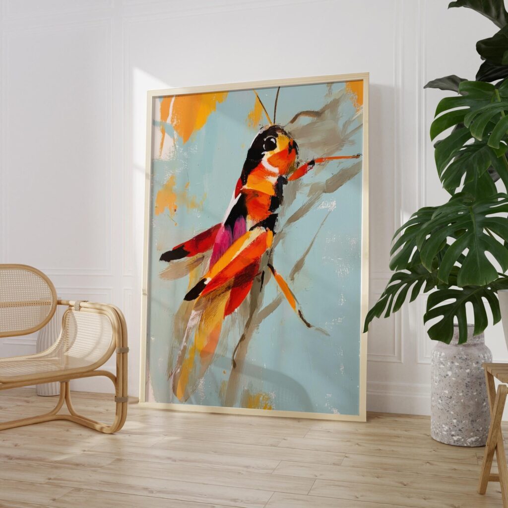 Colorful Grasshopper Print