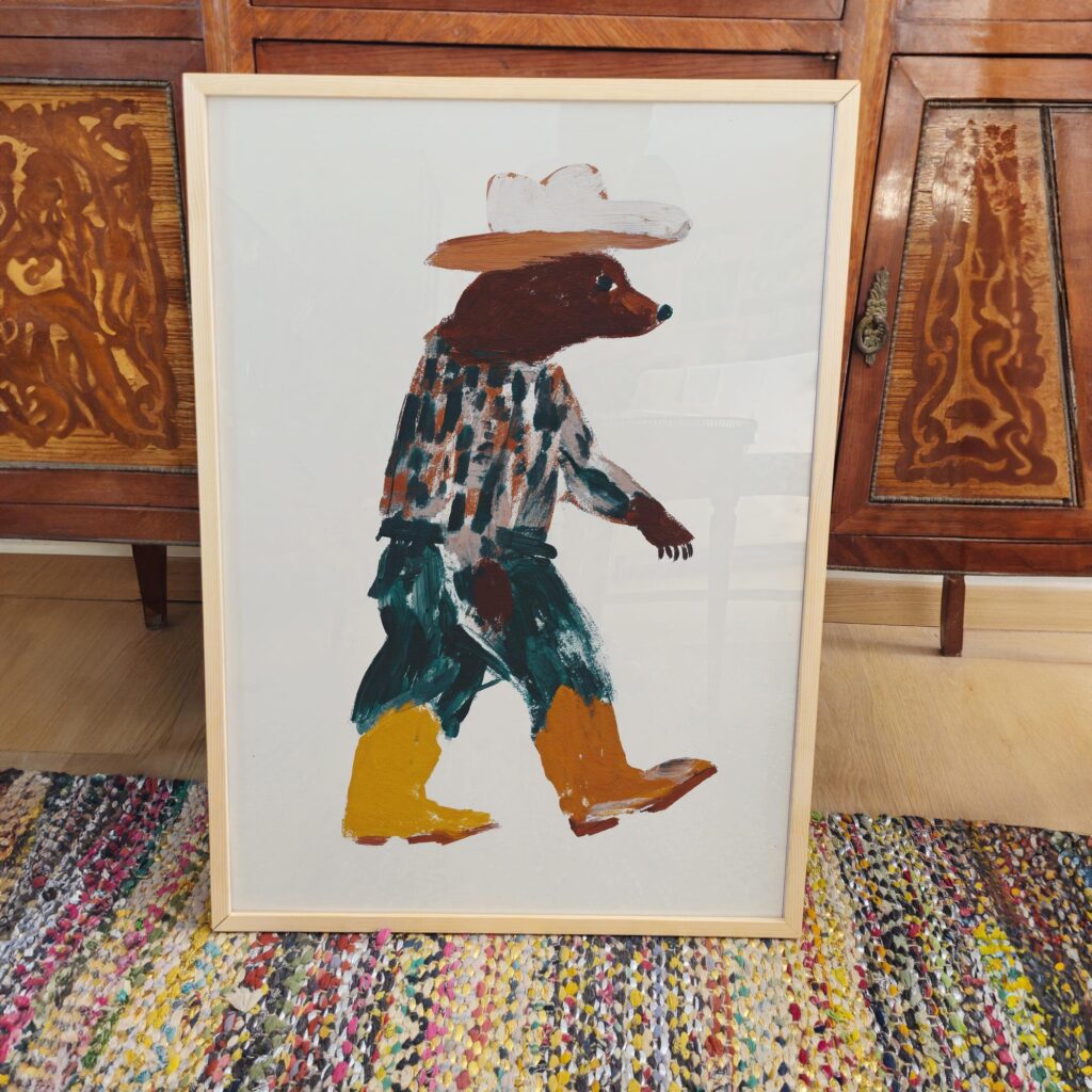 Cowboy Bear Print