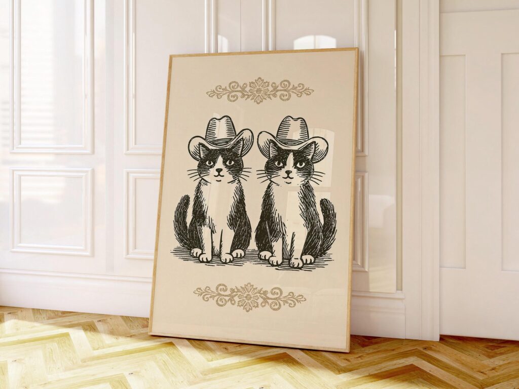 Cowboy Cats Print