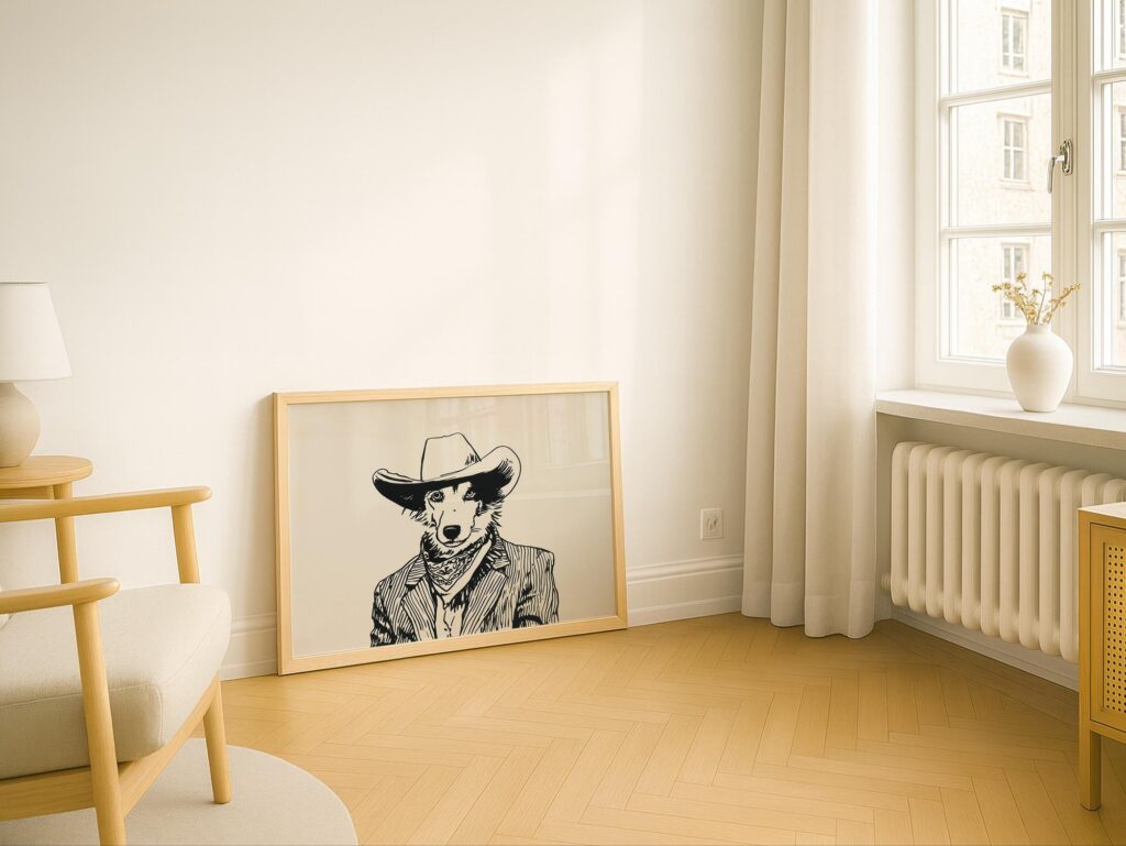Cowboy Dog Art Print