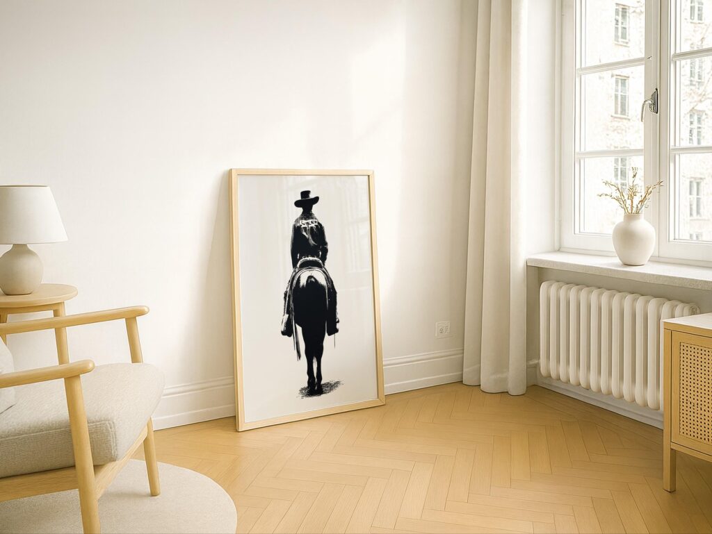 Cowboy on Horse Print