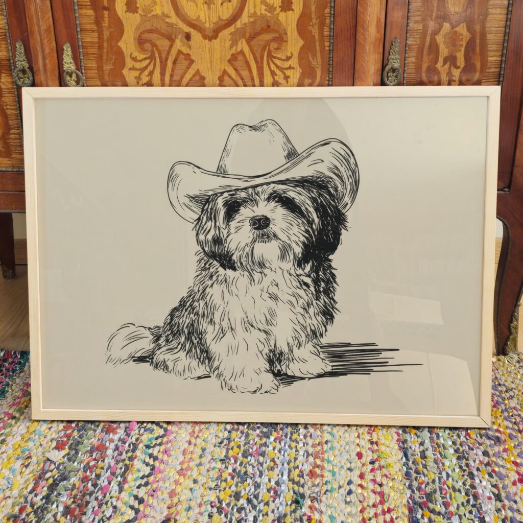 Cowboy Pup Western Print
