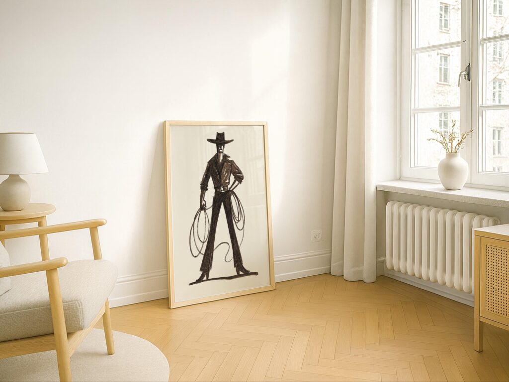 Cowboy with Lasso Western Print