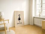 Cowgirl Black Ink Line Art Print