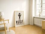 Cowgirl Boxing Art Western Wall Sketch Print