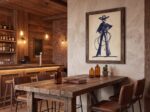 Cowgirl Lasso Navy Ink Print