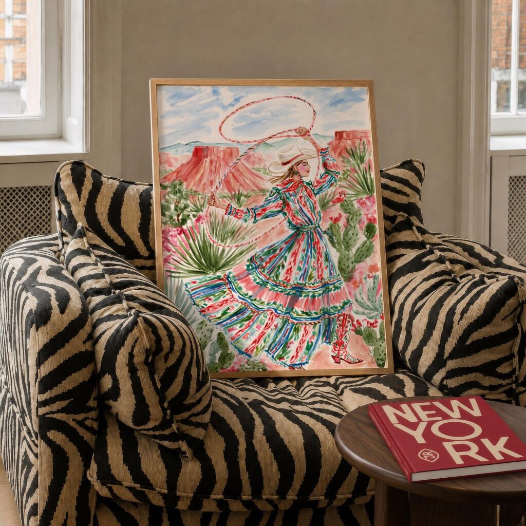 Cowgirl Lasso Western Desert Print