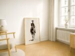Cowgirl Line Art Print Minimalist Western