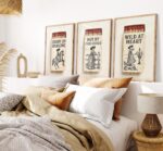 Cowgirl Matchbox Art Print Set of 3