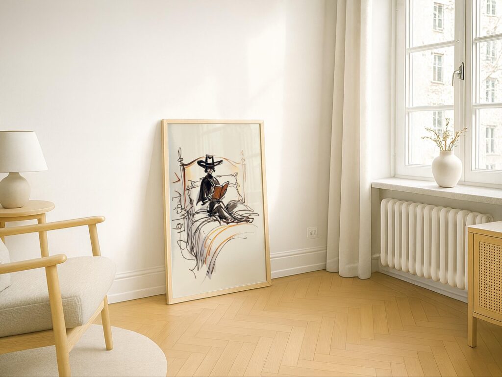 Cowgirl Reading Print Western Bedroom Wall Art