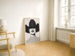Cowgirl with Hat Fashion Half Tone Print