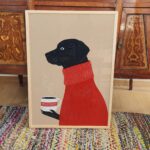 Cozy Black Lab Coffee Art Print