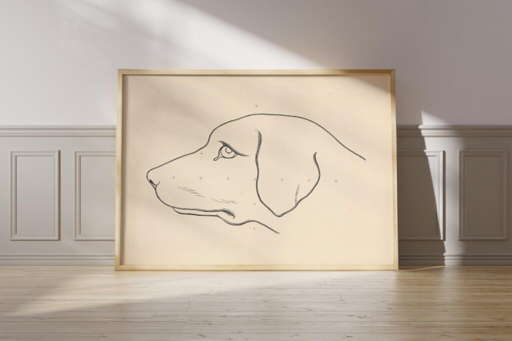 Dachshund Line Drawing Print