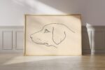 Dachshund Line Drawing Print