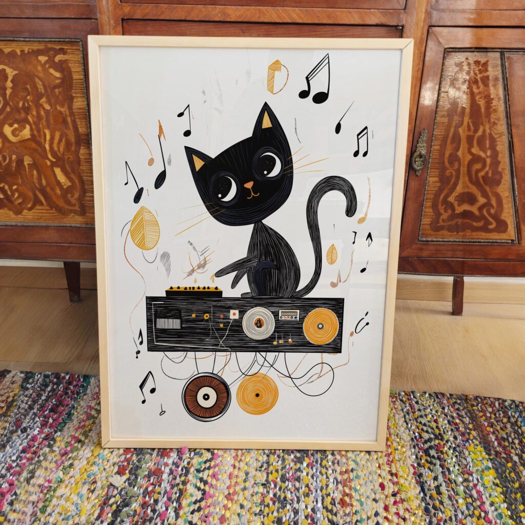 DJ Cat Print